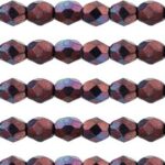 0080638 Jet/Luster metallic Amethyst facet, 4 mm.-0