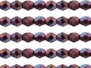 0080638 Jet/Luster metallic Amethyst facet, 4 mm.-0