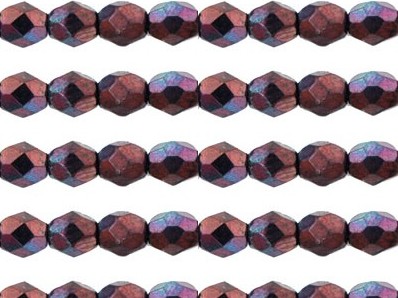 0080638 Jet/Luster metallic Amethyst facet, 4 mm.-0