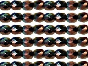 0080639 Jet/Luster metallic Amethyst facet, 6 mm.-0