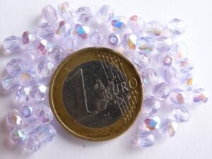 FP1-04-20210X Light Alexandrite AB Czech Glass Facet Firepolish 4mm