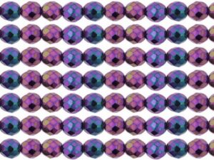 0080693 Jet Iris Purple facet 8 mm. 15 Pc.-0