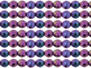 0080693 Jet Iris Purple facet 8 mm. 15 Pc.-0