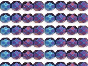 0080697 Iris Blue facet, 6 mm.-3002