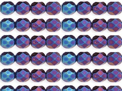 0080697 Iris Blue facet, 6 mm.-3002