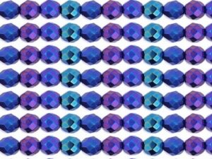 0080698 Iris Blue facet, 8 mm.-0