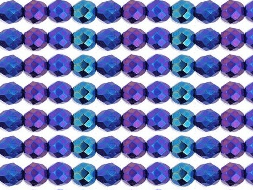0080698 Iris Blue facet, 8 mm.-0 0080698 Iris Blue facet, 8 mm.-0