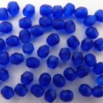 0090105 Matte Cobalt Blue, facet. 4 mm.-0