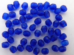 0090105 Matte Cobalt Blue, facet. 4 mm.-0