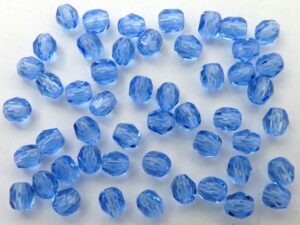 0090114 Sapphire Blue facet, 4 mm. 50 stuks-0