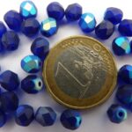 0090143 Matte Cobalt-AB facet, 6 mm. 25 stuks-0