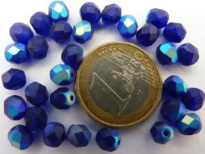 0090143 Matte Cobalt-AB facet, 6 mm. 25 stuks-0