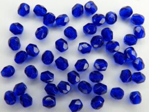 0090148 Dark Cobolt Blue facet, 4 mm.-0