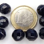0090155 Opaque Dark Blue facet 10 mm. 8 Stuks-0