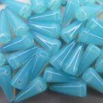 0090223 Spike Beads Opal Aqua 5 x 13 mm. 15 stuks-0