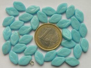 0090232 Opaque Blue Turquoise blaadjes-0