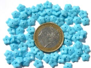 0090233 Blue Turquoise Bloemetje 75 stuks-0