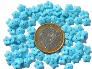 0090233 Blue Turquoise Bloemetje 75 stuks-0