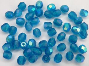 0090297 Matte Capri Blue met AB, facet 4 mm. 50 stuks-0
