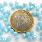 0090323 Opaque Blue Turquoise white Lustered facet 4 mm. 40 St.-0