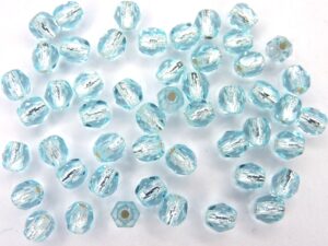 0090337 Light Aquamarine, silverlined facet 4 mmm.-0