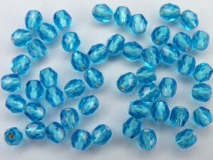 0090338 Aquamarine, Silverlined facet 4 mmm.-0