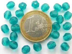 0090352 Matte Dark Teal facet, 6 mm. 25 stuks-5110