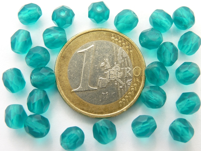 0090352 Matte Dark Teal facet, 6 mm. 25 stuks-5110
