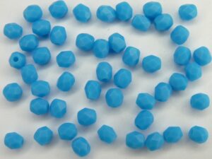 0090357 Matte Opaque Light Blue facet. 4 mm. 50 stuks.-0
