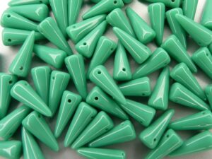 0100019 Spike Beads Green Turquoise 5 x 13 mm. 15 stuks-0