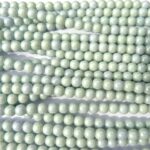 0100046 Opaque White, green Luster round 6 mm. 30 Pc.-0