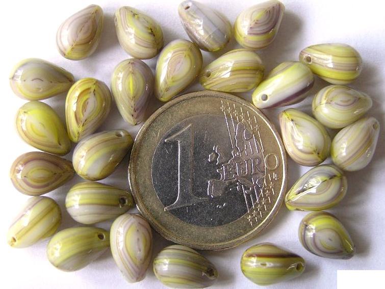 0100108 Groen gemeleerde druppelvorm-0