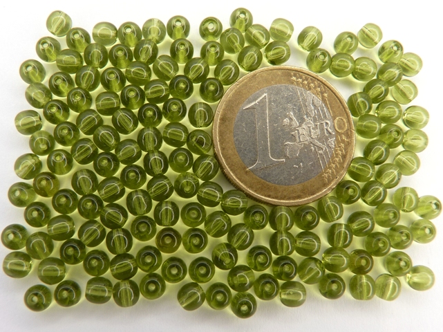 04-R-50240 Olive green rond 4 mm. 150 stuks-0