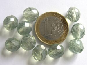 0100340 Crystal green luster facet 10 mm.-0