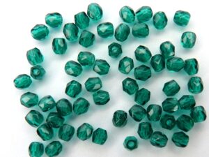 FP1-03-50740 Dark Emerald Czech Glass Facet Firepolish 3mm