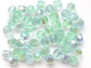 0100380 Light Peridot AB facet 4 mm.-0