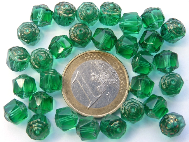 0100392 Emerald Bronze Lampion facet 8 x 8 mm. 12 stuks-0 0100392 Emerald Bronze Lampion facet 8 x 8 mm. 12 stuks-0