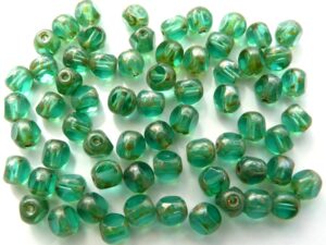 0100393 Teal Silver Travertin Special Cut 6 mm. 25 Pc.-0