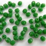 0100423 Opaque Forest green facet 3 mm. 60 stuks-0