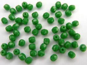 0100423 Opaque Forest green facet 3 mm. 60 stuks-0