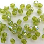 0100431 Olivine met AB facet 4 mm. 50 Pc.-0