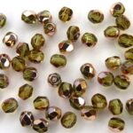 0100435 Copper Olivine facet, 4 mm.-0