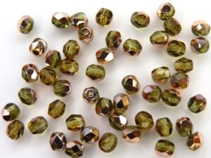 0100435 Copper Olivine facet, 4 mm.-0
