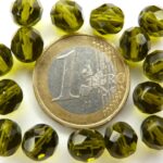 0100453 Olive Green facet 8 mm. 15 stuks-0