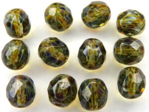 0100461 Light Sapphire met Travertin facet, 8 mm.-0