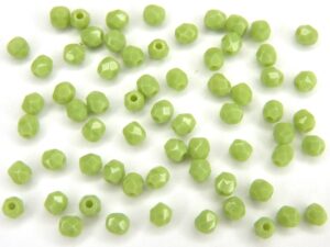 0100495 Opaque Olive green facet, 3 mm. 65 stuks-0