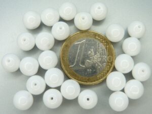 0140005 Chalk white round 8 mm. 25 Pc.-0