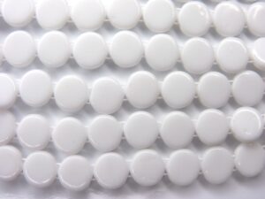 0140017 Chalk White 2 Hole Flat Disk 1 strand of 25 Pc.-0