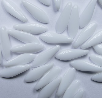 0140024 dagger beads 16×5 mm Opaque White color 03000