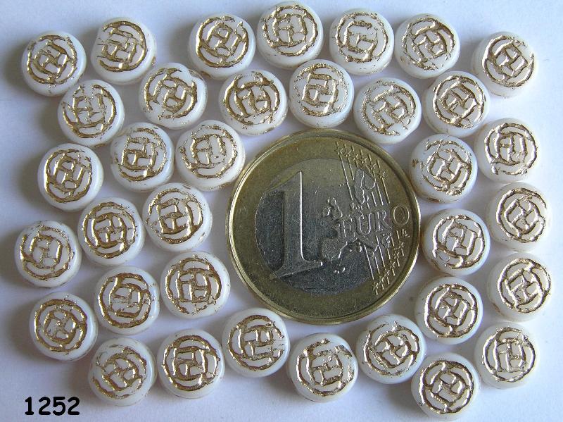 0140065 Wit rond schijfje met goudkleur-0